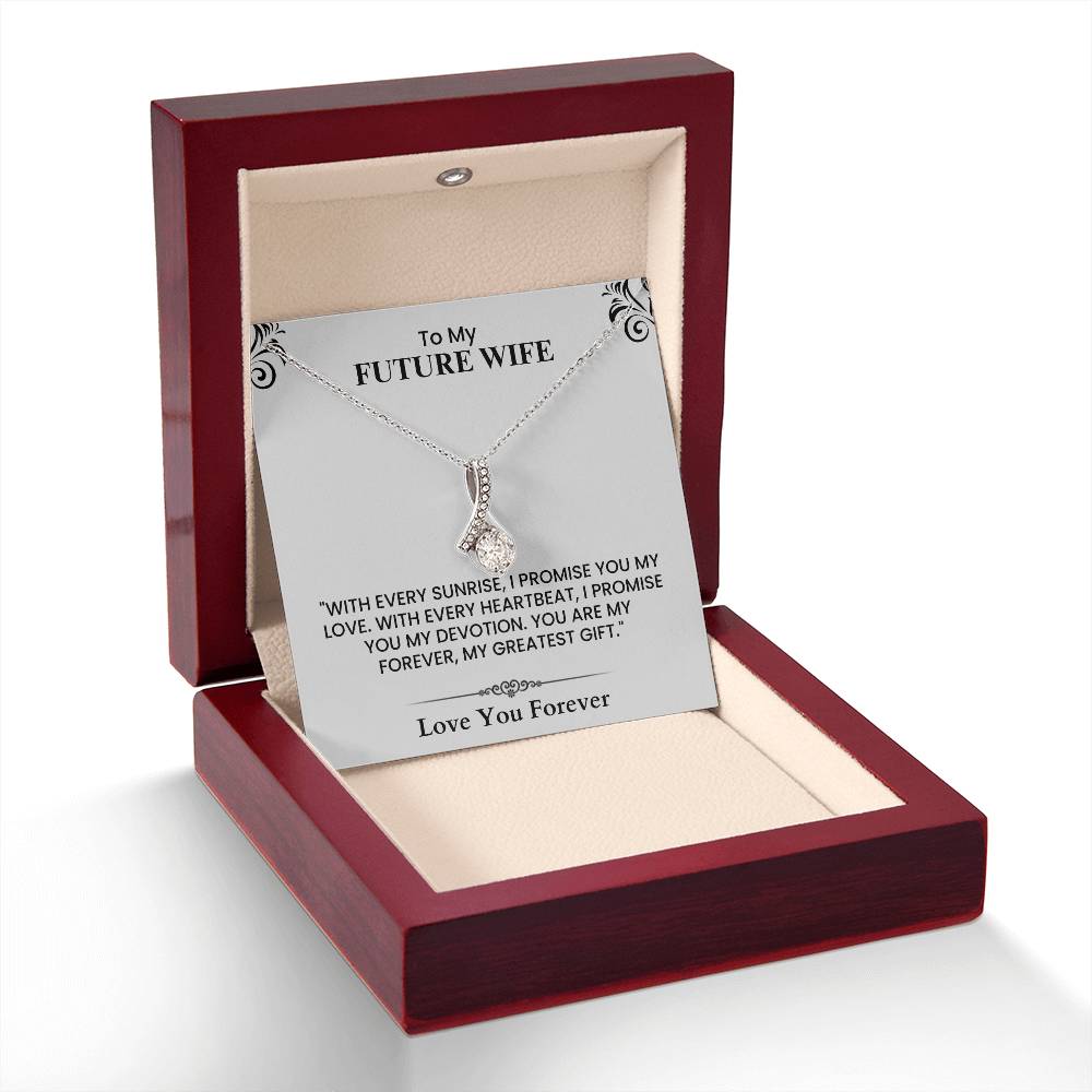 Gift for Future Wife - Heartfelt Message Card for Soulmate, Love Promise Keepsake Alluring Beauty necklace