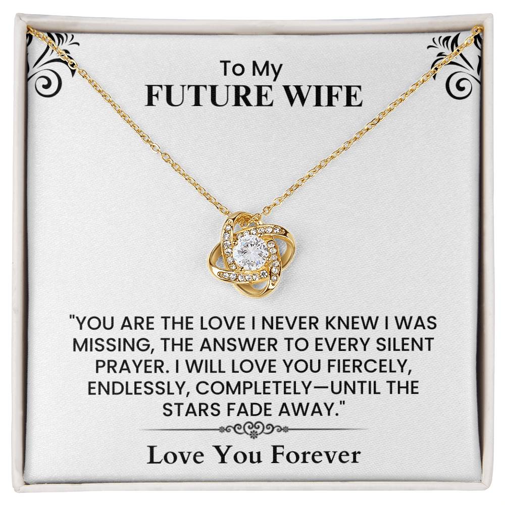 Future Wife Love Note - Thoughtful Fiancée Gift for Anniversary, Birthday, or Wedding Day Love Knot Necklace
