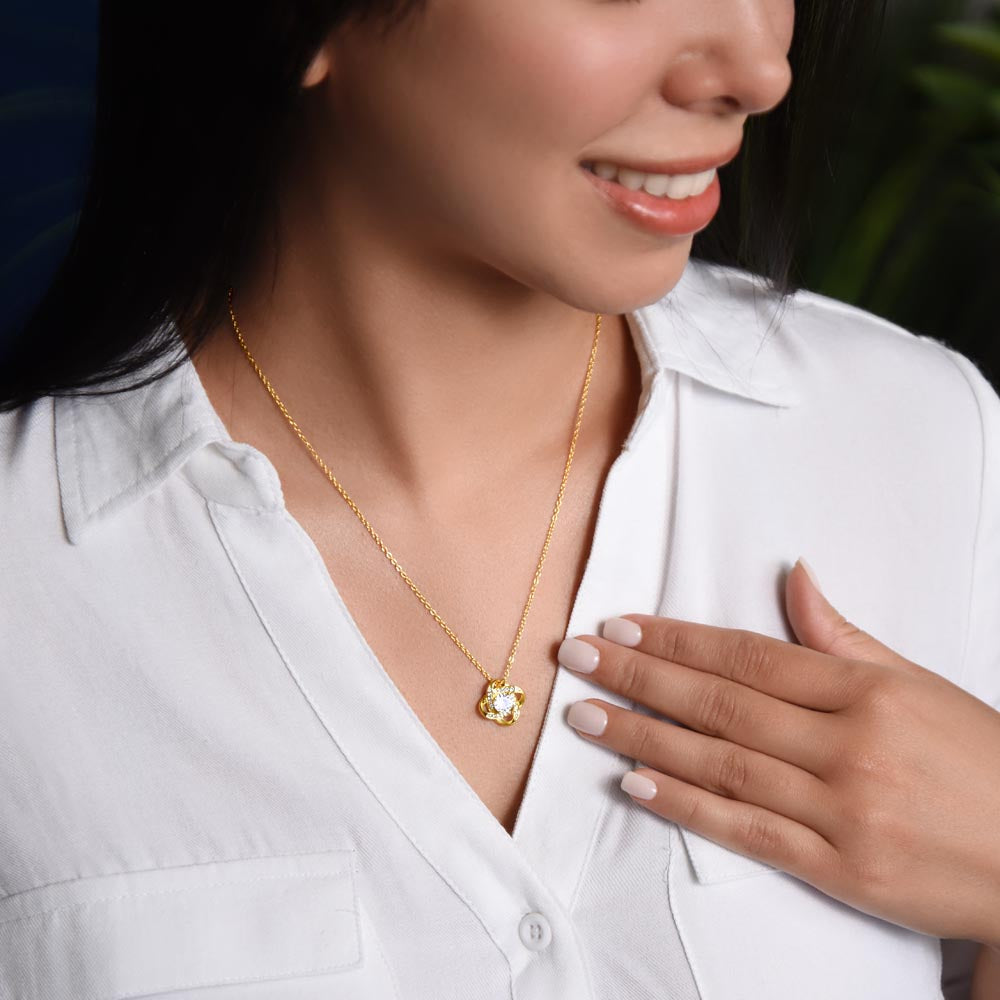 Future Wife Gift – Romantic Love Letter Keepsake for Fiancée & Bride-to-Be Love Knot Necklace