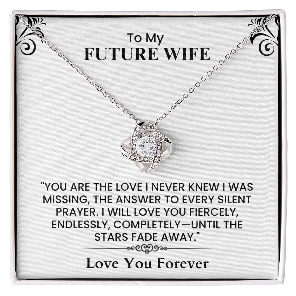 Future Wife Love Note - Thoughtful Fiancée Gift for Anniversary, Birthday, or Wedding Day Love Knot Necklace