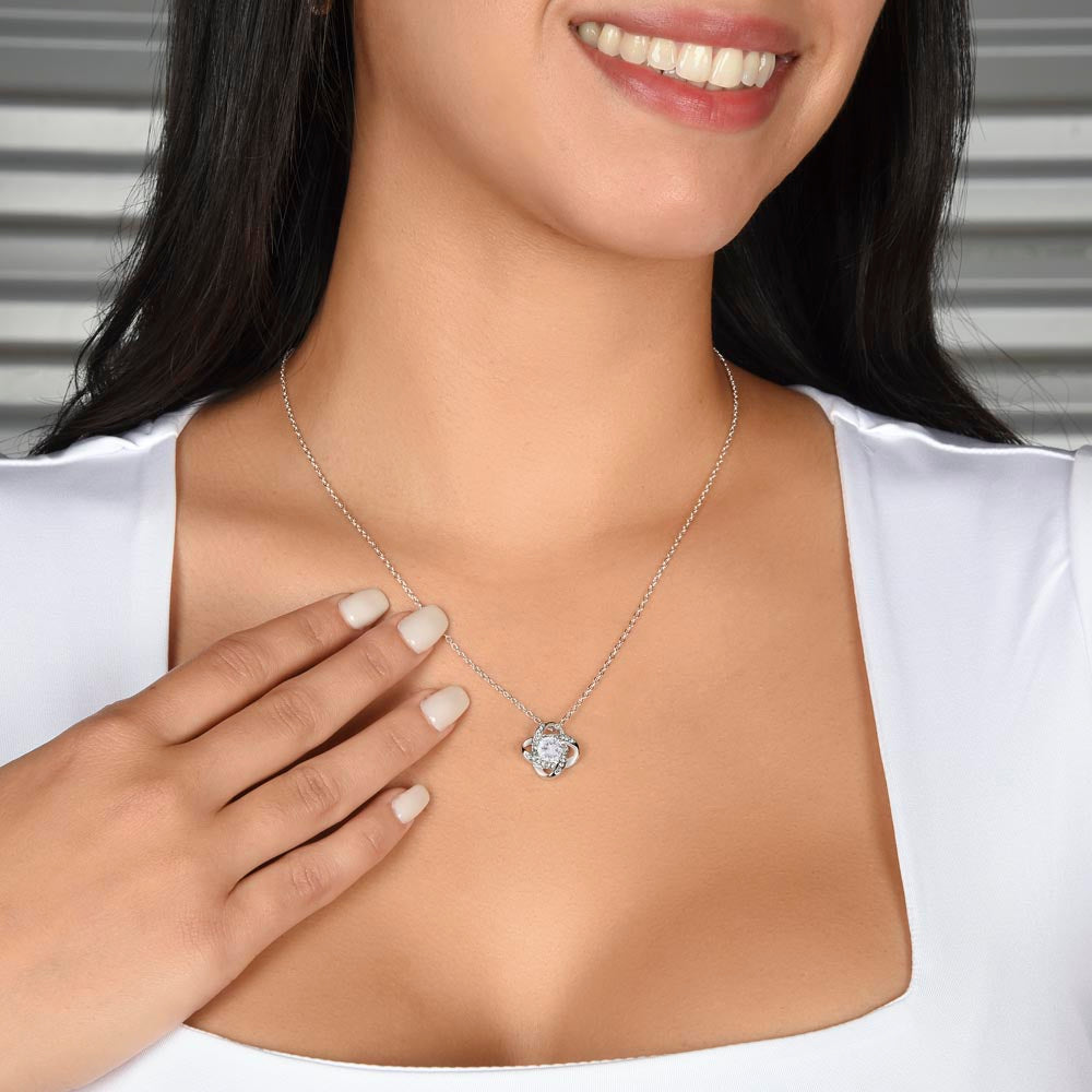 Future Wife Gift – Romantic Love Letter Keepsake for Fiancée & Bride-to-Be Love Knot Necklace