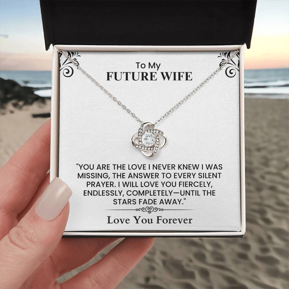 Future Wife Love Note - Thoughtful Fiancée Gift for Anniversary, Birthday, or Wedding Day Love Knot Necklace
