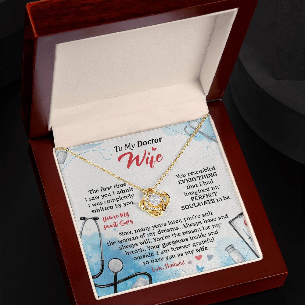 Romantic Gift for Doctor Wife - Love Letter from Husband Love Knot Necklace.
