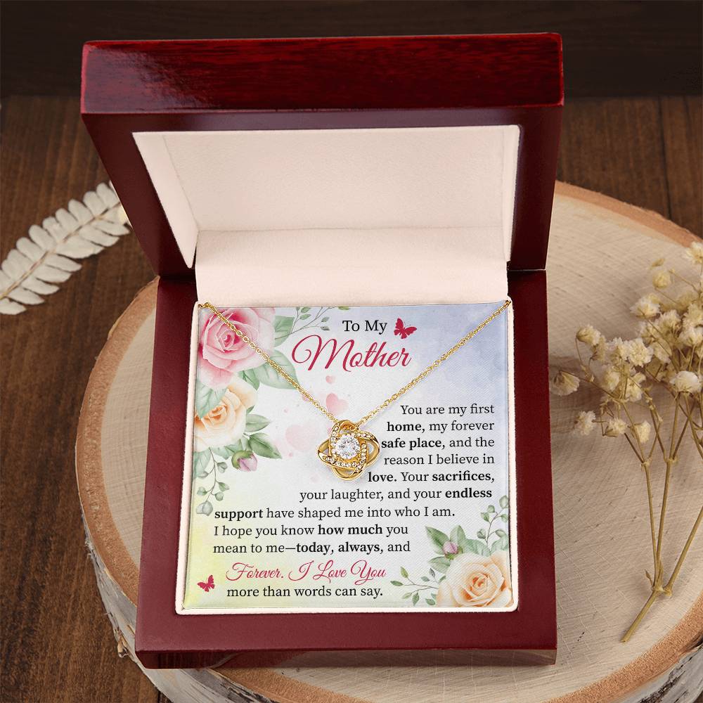 To My Mother - A Beautiful Tribute to Mom's Love & Sacrifice Love Knot Necklace
