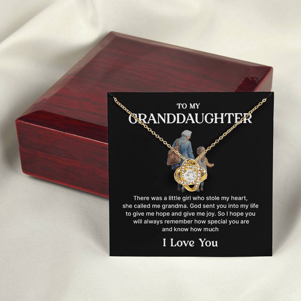 Heartfelt Gift for Granddaughter - A Special Message from Grandma-Love knot necklace