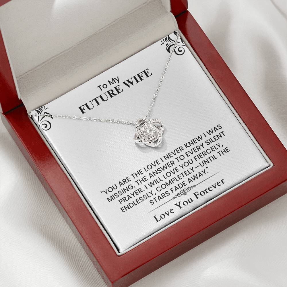 Future Wife Love Note - Thoughtful Fiancée Gift for Anniversary, Birthday, or Wedding Day Love Knot Necklace