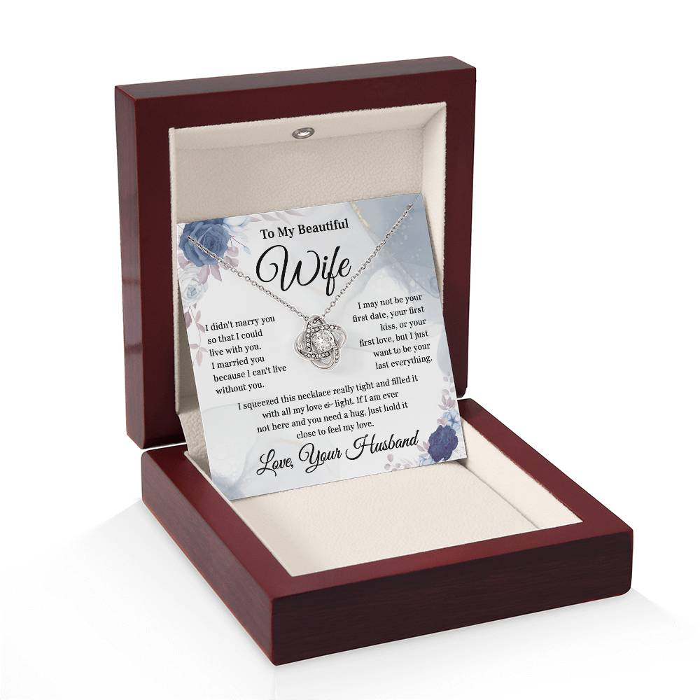 To My Beautiful Wife - Special Gift for Her - Love and Forever Message Necklace