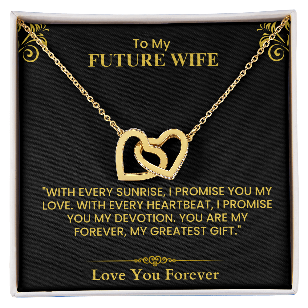 Romantic Gift for Future Wife – Heartfelt Love Message & Proposal Keepsake Interlocking Hearts necklace
