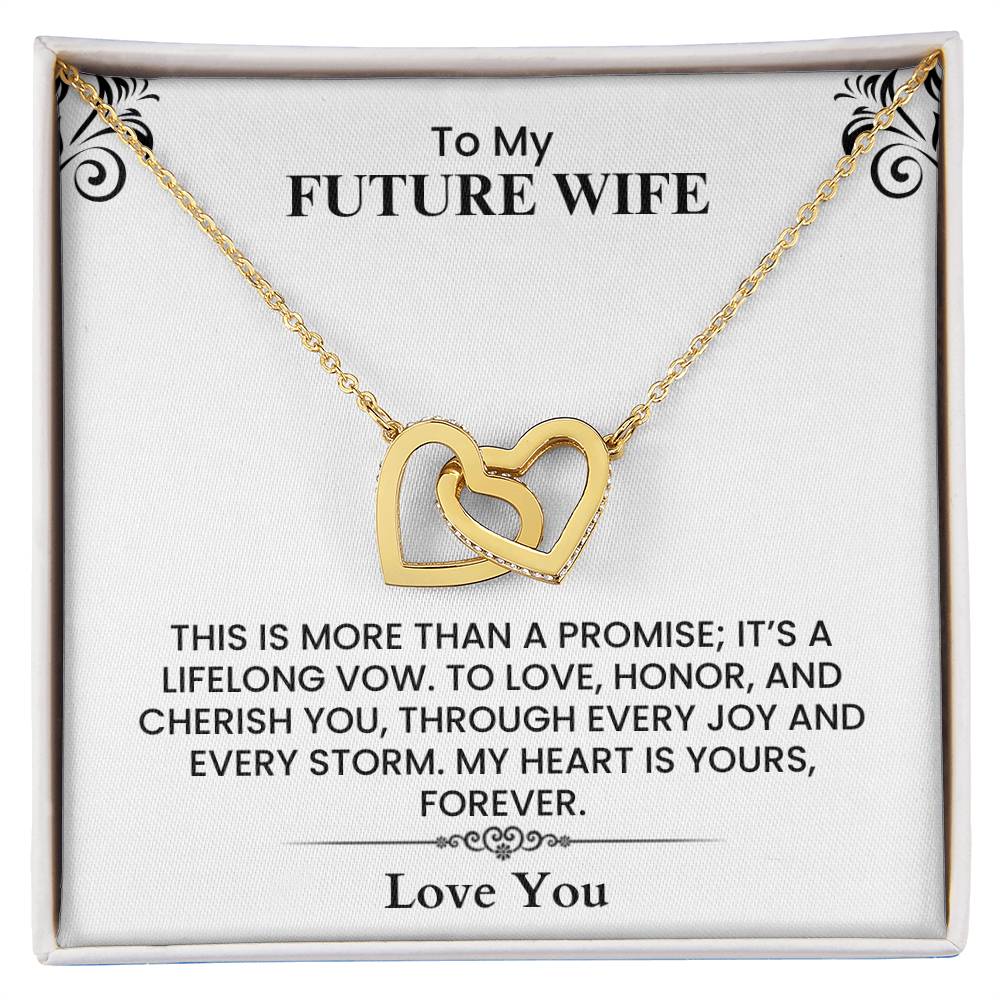 Future Wife Wedding Day Gift - Beautiful Keepsake Card Interlocking Hearts necklace
