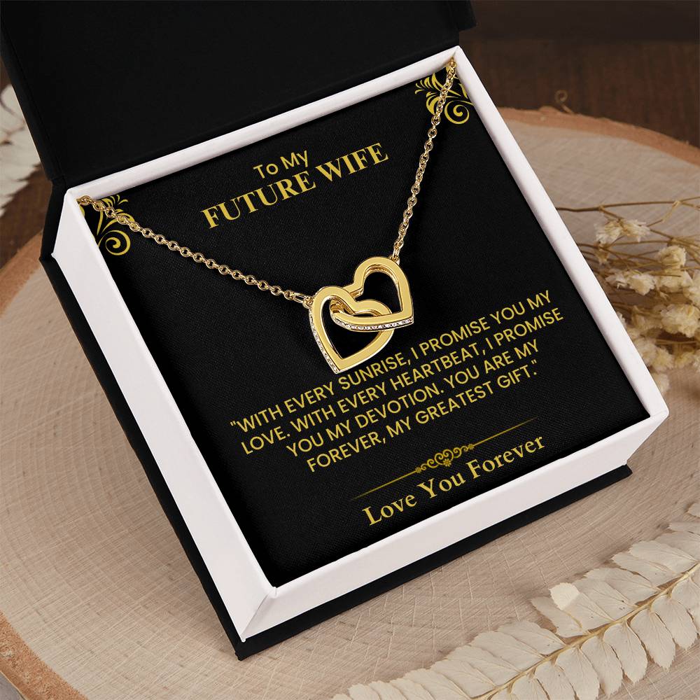 Romantic Gift for Future Wife – Heartfelt Love Message & Proposal Keepsake Interlocking Hearts necklace