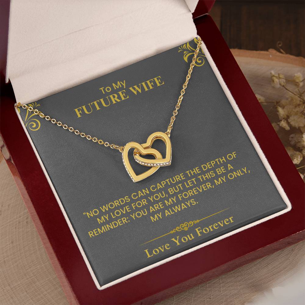 Romantic Gift for Fiancée - Heartfelt Love Letter Card for Wedding or Anniversary interlocking hearts