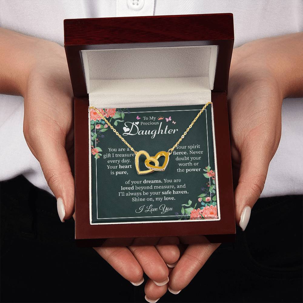 Daughter Love Message Card - Thoughtful Gift for Christmas, Birthday, or Graduation Interlocking Hearts