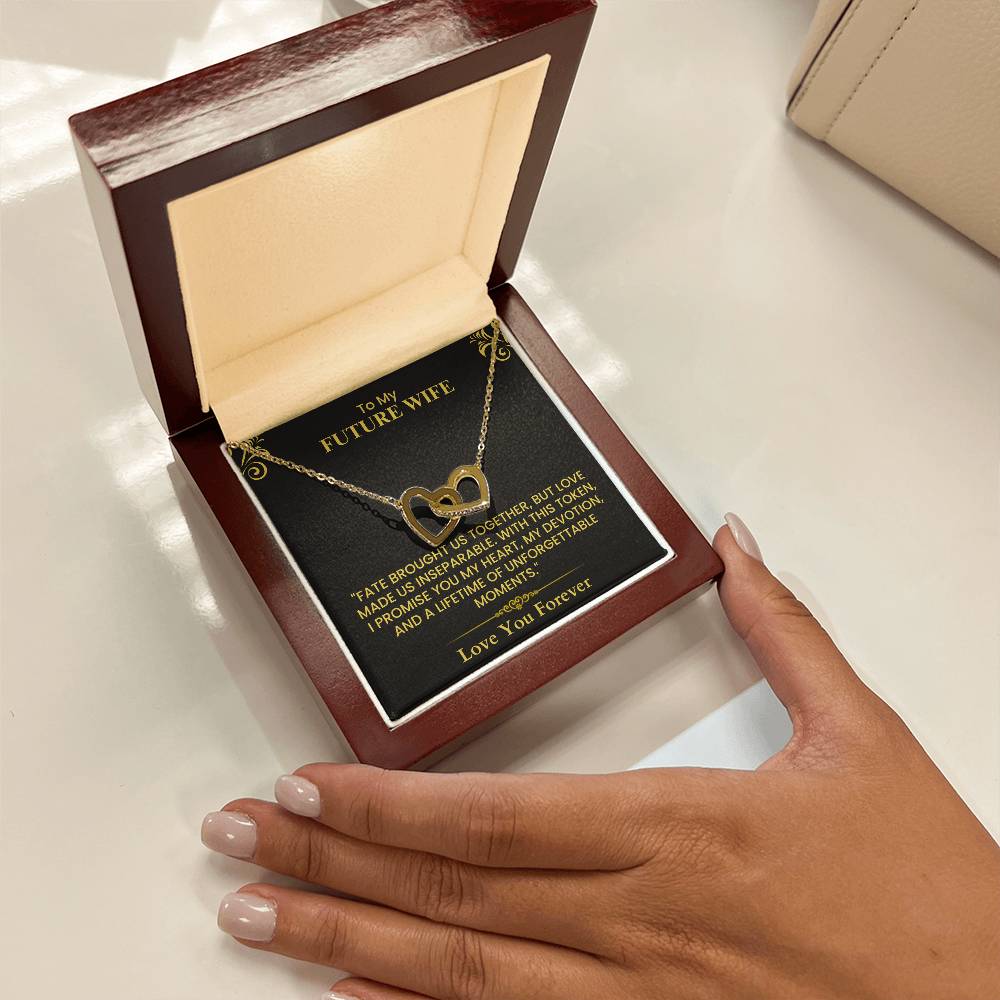 Fiancée Love Message Card - Emotional Gift for Bride-to-Be, Love You Forever Keepsake Interlocking Hearts.