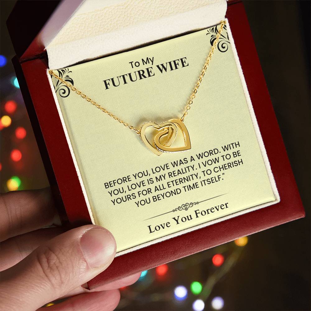 To My Future Wife Interlocking Hearts Necklace Sentimental Gift for Anniversary Interlocking Hearts necklace