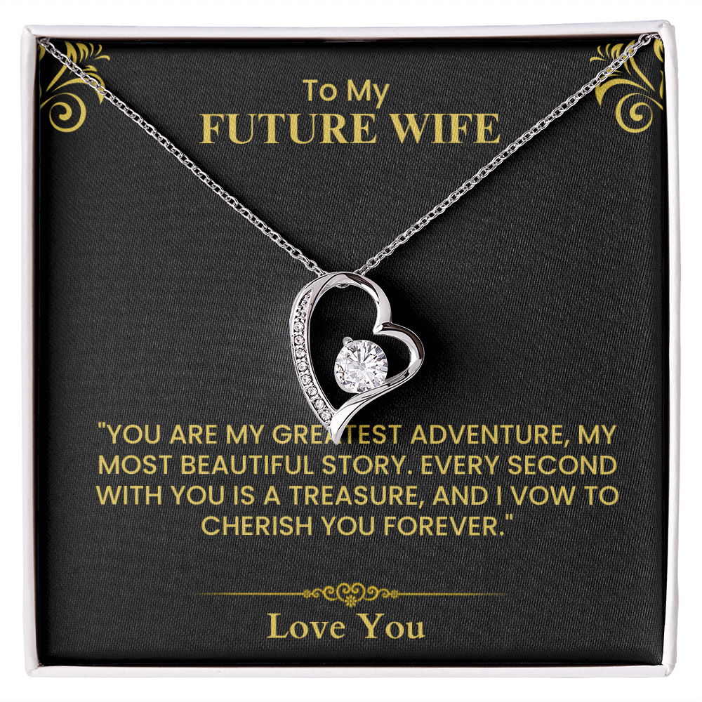 Future Wife Gift – Romantic Love Letter Keepsake for Fiancée & Bride-to-Be Forever Love Necklace