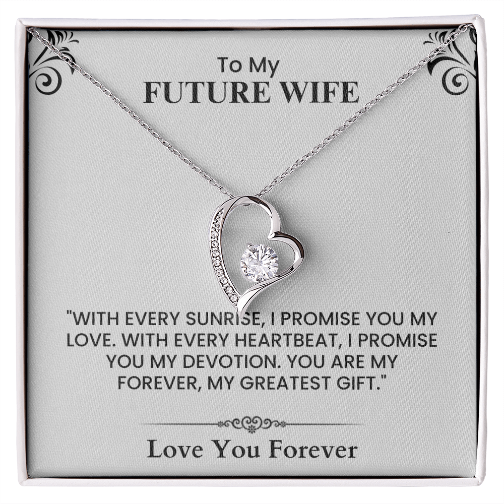 Future Wife Proposal Gift - Meaningful Love Note Card for Engagement or Wedding Forever Love Necklace