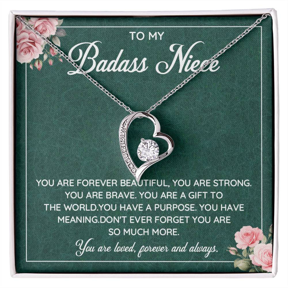To My Badass Niece Necklace - Inspirational Love and Strength Design