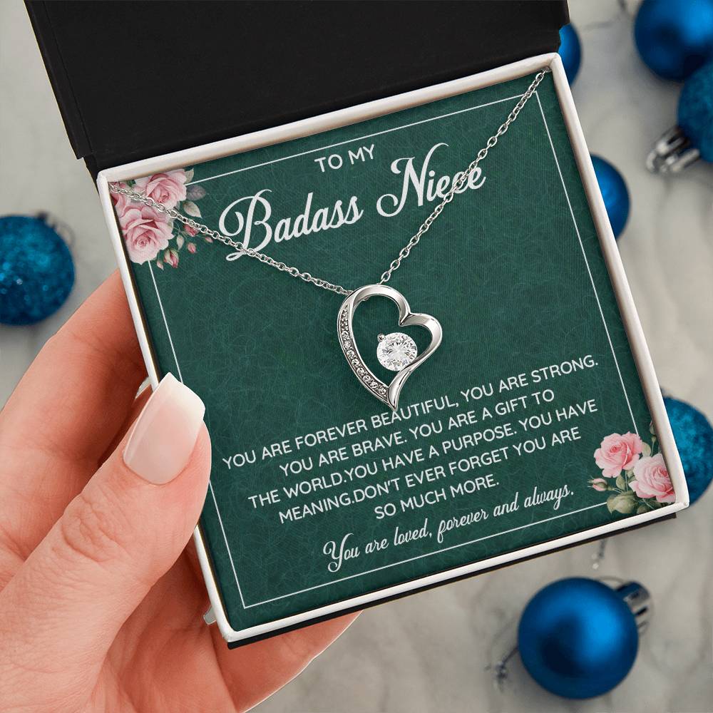 To My Badass Niece Necklace - Inspirational Love and Strength Design