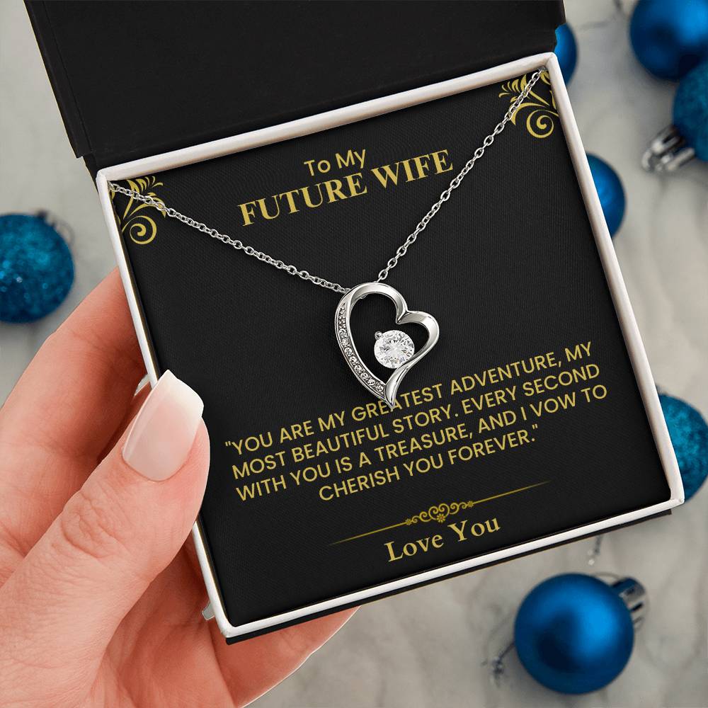 Future Wife Gift – Romantic Love Letter Keepsake for Fiancée & Bride-to-Be Forever Love Necklace