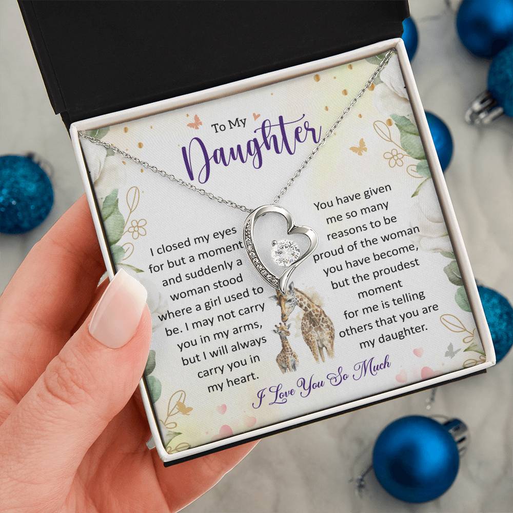 Sentimental Gift for Daughter - Heartfelt Keepsake from Mom or Dad Forever Love Necklace