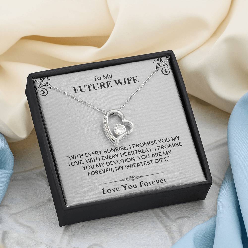 Future Wife Proposal Gift - Meaningful Love Note Card for Engagement or Wedding Forever Love Necklace