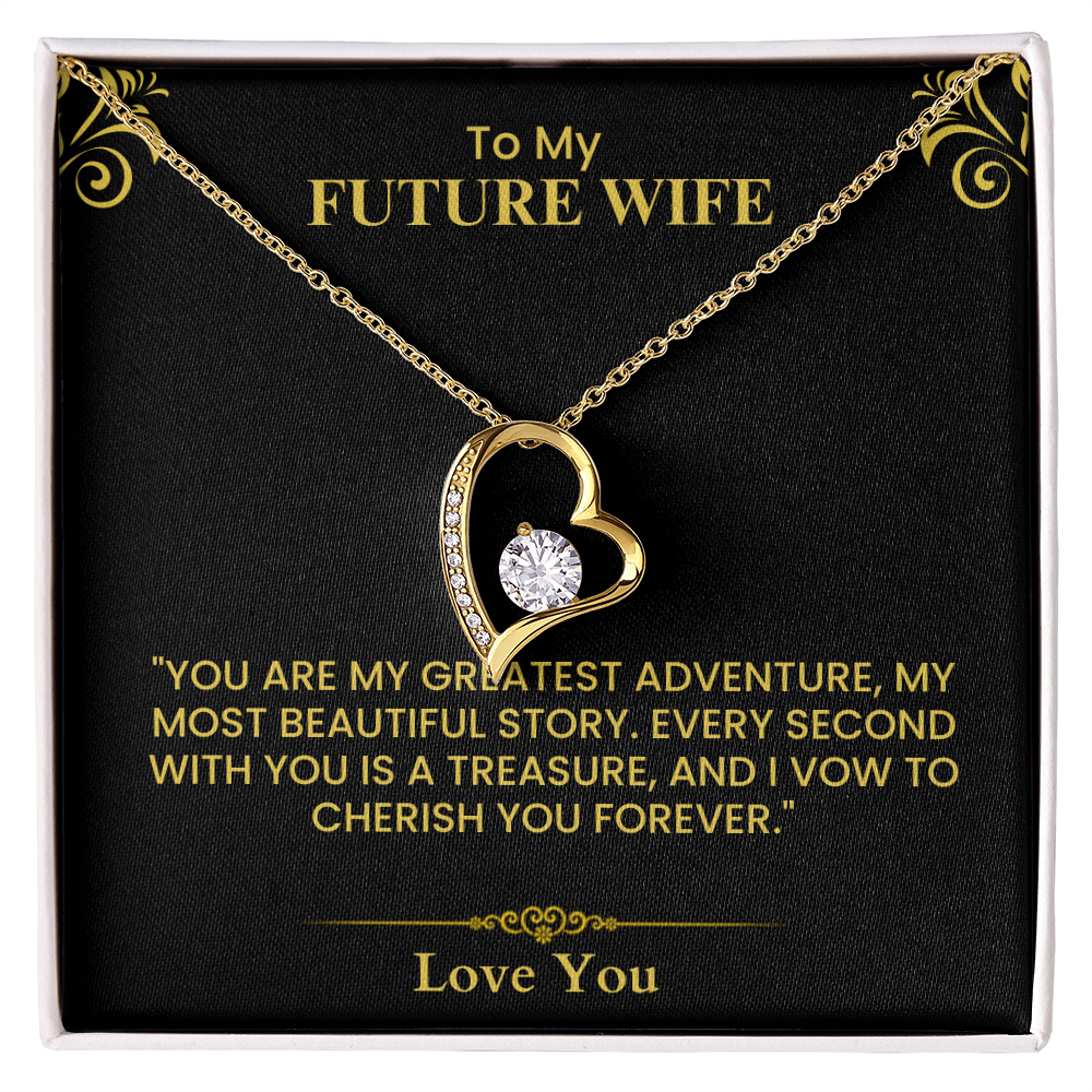 Future Wife Gift – Romantic Love Letter Keepsake for Fiancée & Bride-to-Be Forever Love Necklace
