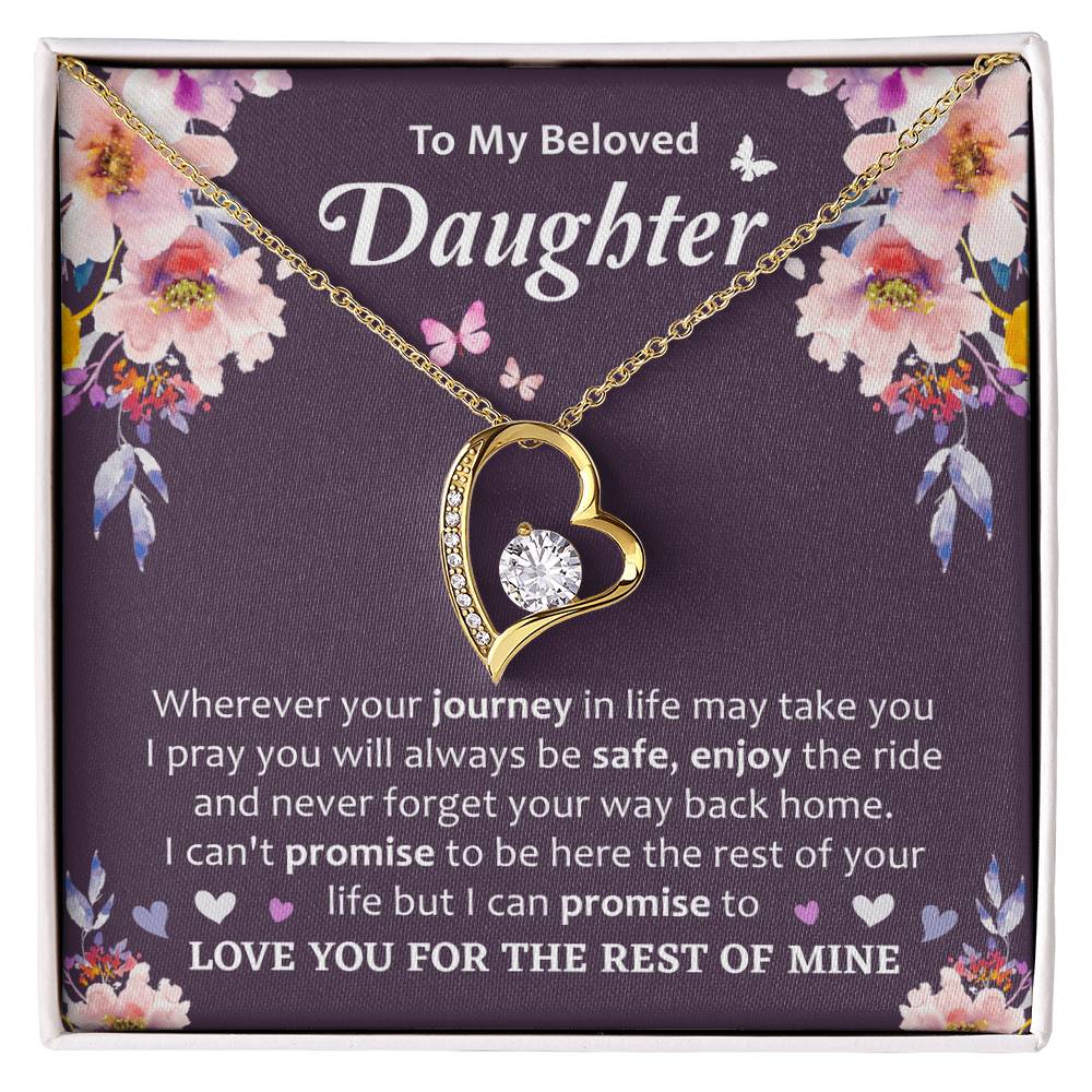 To My Beloved Daughter - Sentimental Keepsake Gift Forever Love Necklace
