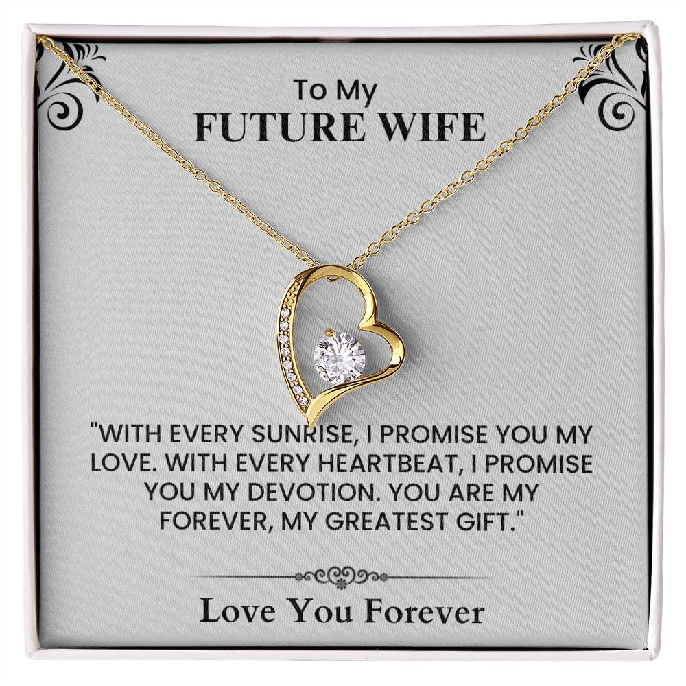 Future Wife Proposal Gift - Meaningful Love Note Card for Engagement or Wedding Forever Love Necklace