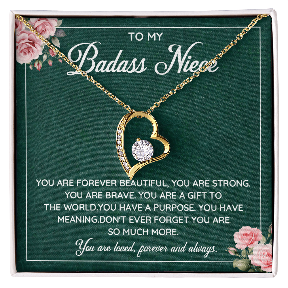 To My Badass Niece Necklace - Inspirational Love and Strength Design