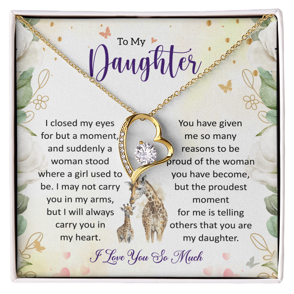 Sentimental Gift for Daughter - Heartfelt Keepsake from Mom or Dad Forever Love Necklace