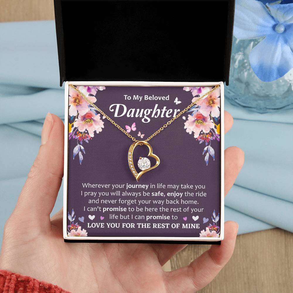 To My Beloved Daughter - Sentimental Keepsake Gift Forever Love Necklace