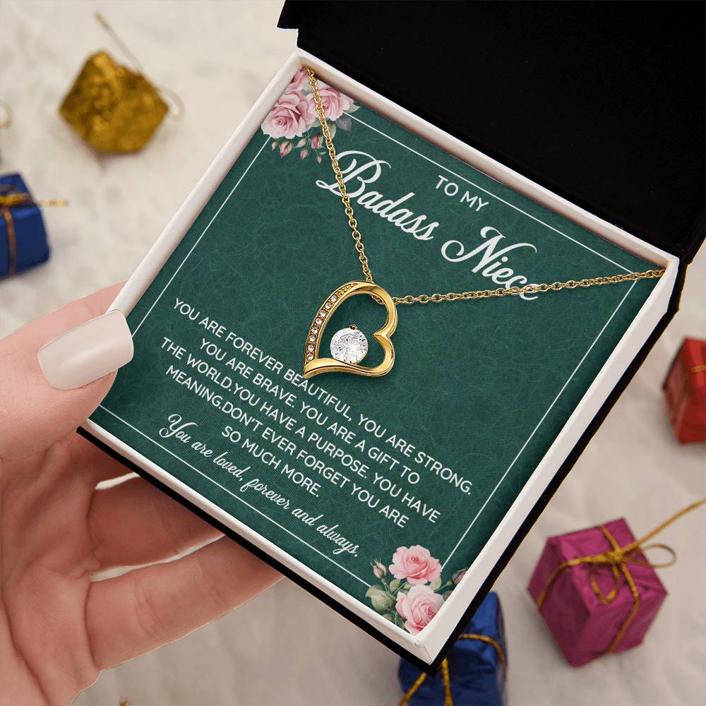 To My Badass Niece Necklace - Inspirational Love and Strength Design