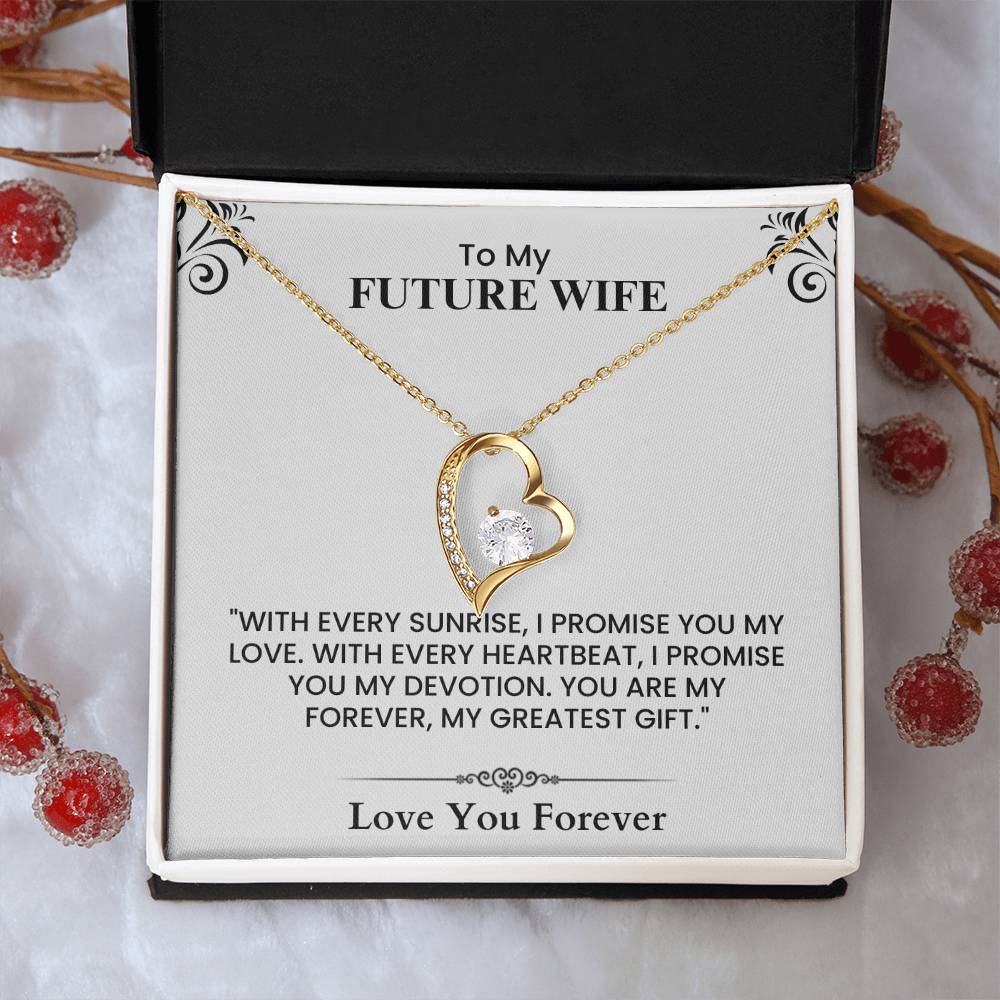 Future Wife Proposal Gift - Meaningful Love Note Card for Engagement or Wedding Forever Love Necklace