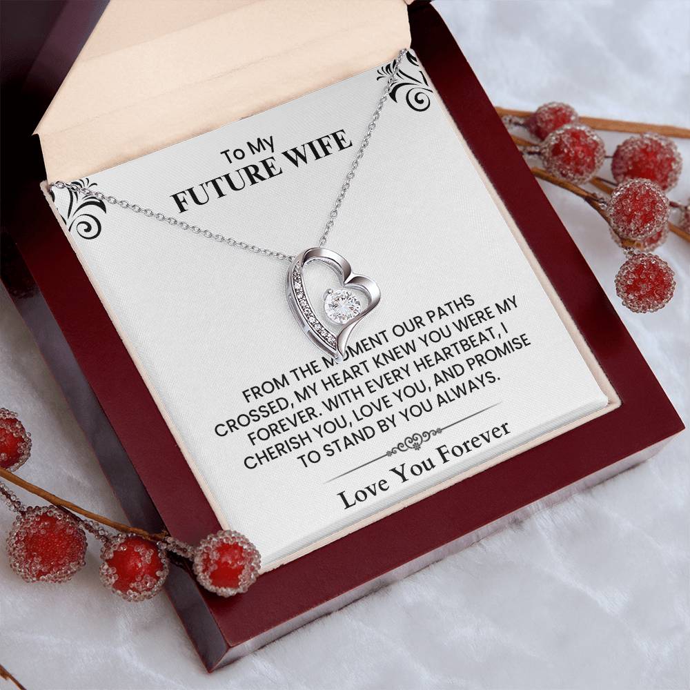 To My Future Wife Sparkling Heart Necklace Meaningful Gift for Anniversary  Forever Love Necklace