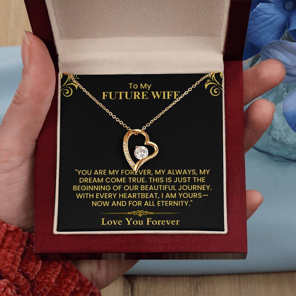 To My Future Wife – Romantic Love Gift with Heartfelt Message  Forever Love Necklace