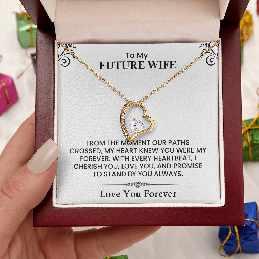 To My Future Wife Sparkling Heart Necklace Meaningful Gift for Anniversary  Forever Love Necklace