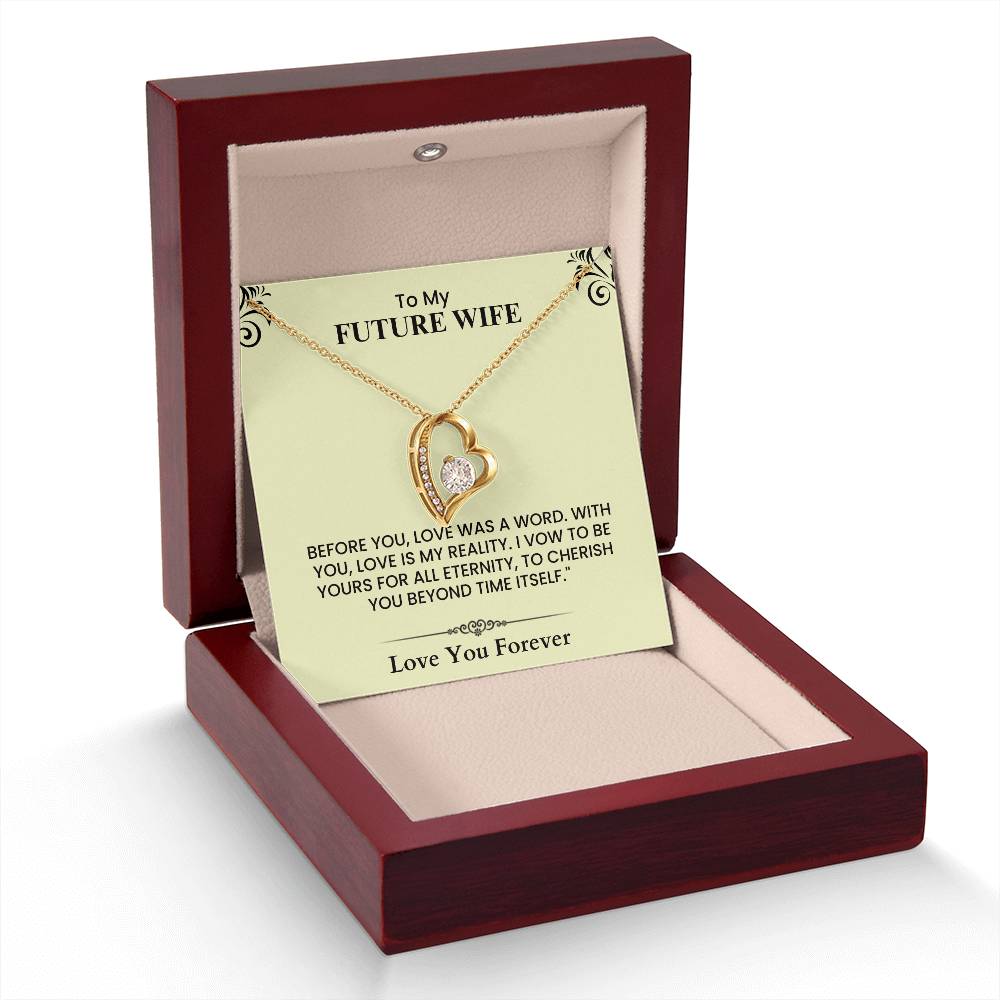 To My Future Wife Sparkling Heart Pendant Necklace Romantic Gift forever Love Necklace