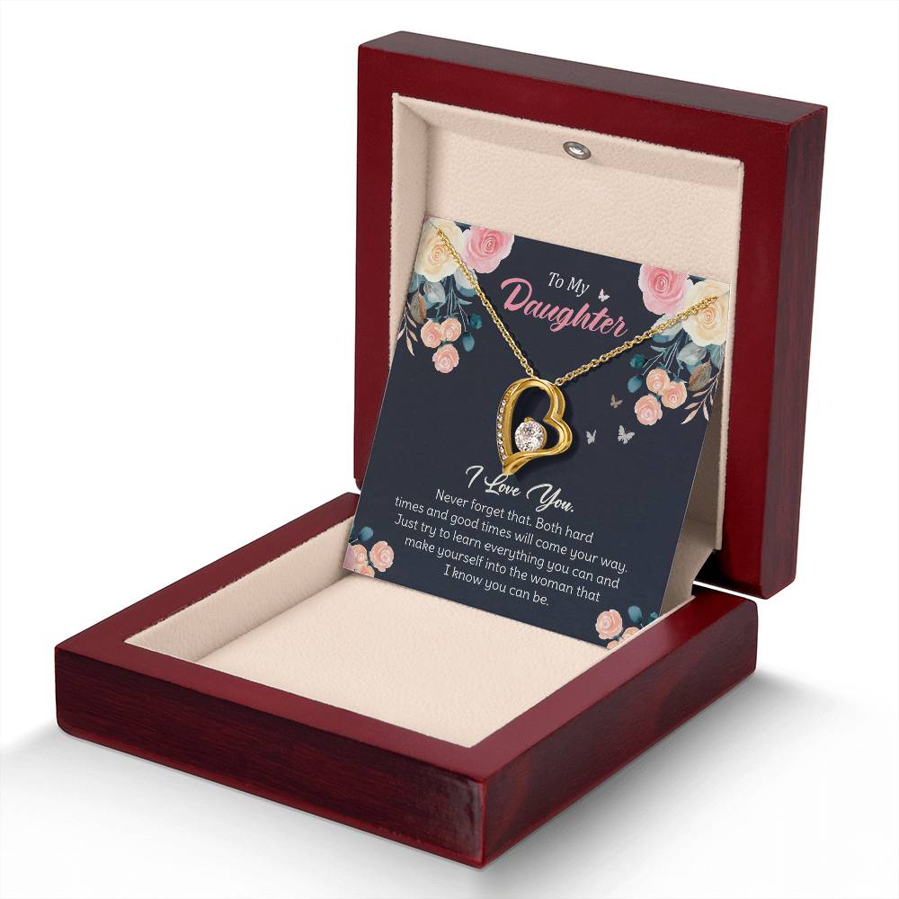 To My Daughter - Inspirational Gift for a Loving Daughter, Encouragement and Forever Love NecklaceLove Necklace