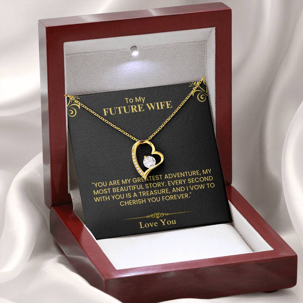 Future Wife Gift – Romantic Love Letter Keepsake for Fiancée & Bride-to-Be  Forever Love Necklace
