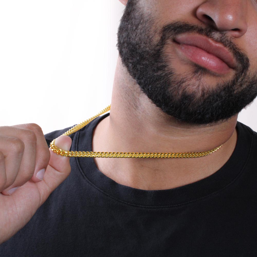 To My Stepson - Family Forever - Strength and Love Cuban Chain for Him Cuban Link Chain