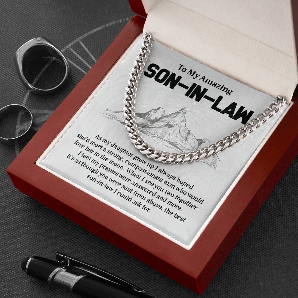 To My Amazing Son-in-Law - Heartfelt Message for a Wonderful Man-Cuban Link Chain