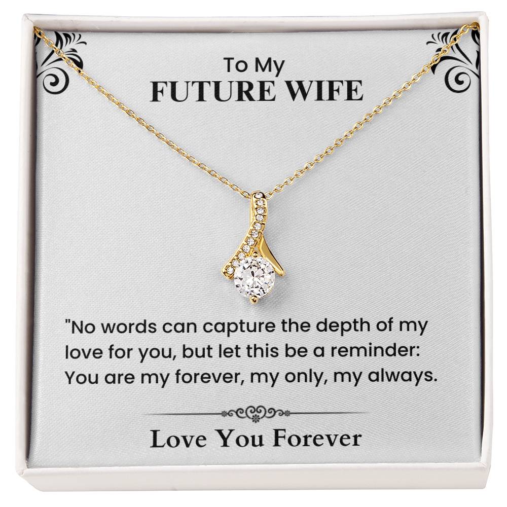 To My Future Wife - Elegant Love Knot Necklace with Romantic Message