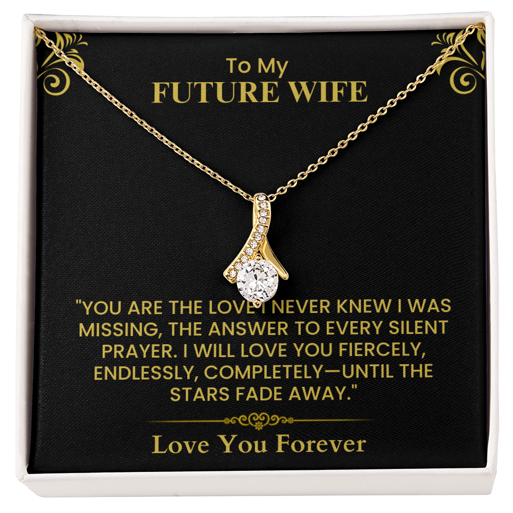 Future Wife Wedding Gift - Heartfelt Love Note Card for Engagement or Anniversary The Alluring Beauty necklace
