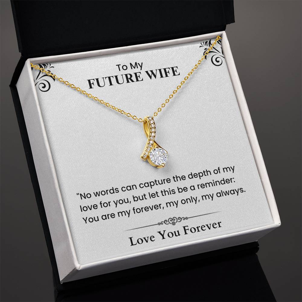 To My Future Wife - Elegant Love Knot Necklace with Romantic Message