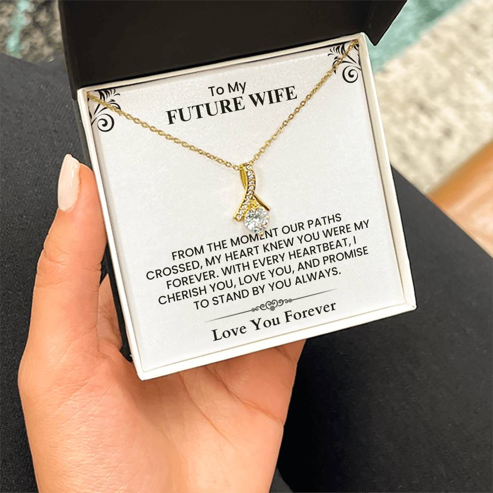 To My Future Wife Elegant Drop Pendant Necklace Romantic Wedding Gift Alluring Beauty necklace