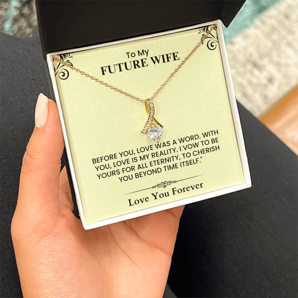 To My Future Wife Elegant Drop Pendant Necklace Romantic Gift for Anniversary Engagement and Wedding Alluring Beauty