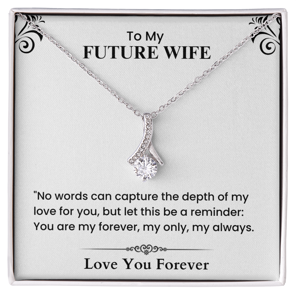 To My Future Wife - Elegant Love Knot Necklace with Romantic Message