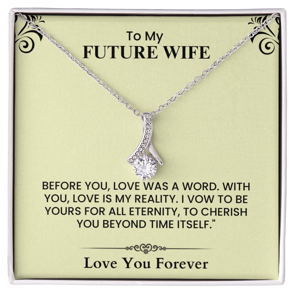 To My Future Wife Elegant Drop Pendant Necklace Romantic Gift for Anniversary Engagement and Wedding Alluring Beauty
