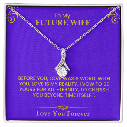 To My Future Wife Card - Meaningful Love Keepsake with Gold Accents for Proposal Alluring Beauty necklace