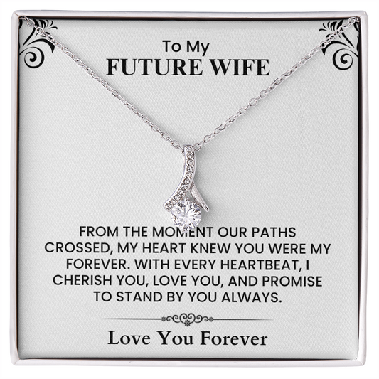 To My Future Wife Elegant Drop Pendant Necklace Romantic Wedding Gift Alluring Beauty necklace
